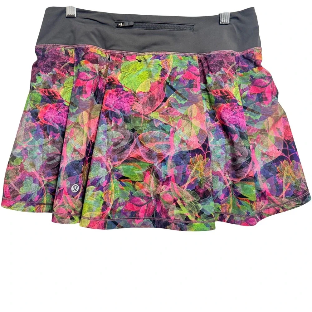 Lululemon Pace Rival‎ Skort Womens 6 Vivid Floral Tone Multi Mid-Rise